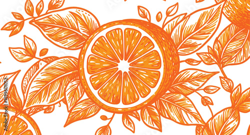 Orange Slice Close-up Pattern
