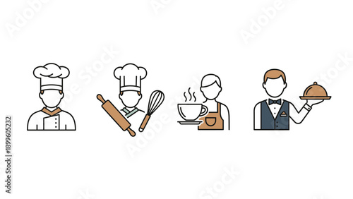 Restaurant and Cafe Staff Icons