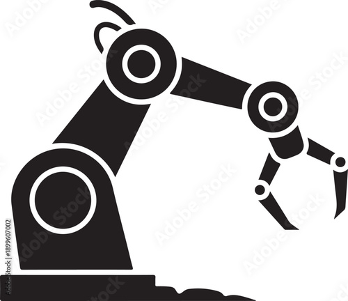 Print Industrial Robotic Arm Icon (Automation Robot Manipulator)