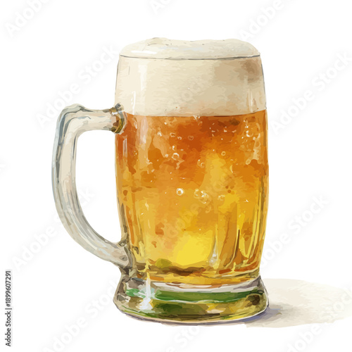 watercolor of Lager, vector, isolated on a white background.