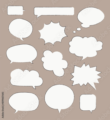 Hand drawn vector speech bubbles