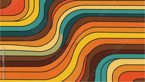 Vibrant graphic design elements layered in wavy patterns create a dynamic visual effect from a top-down viewpoint