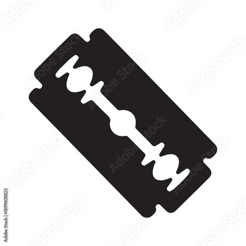 Black silhouette razor blade icon