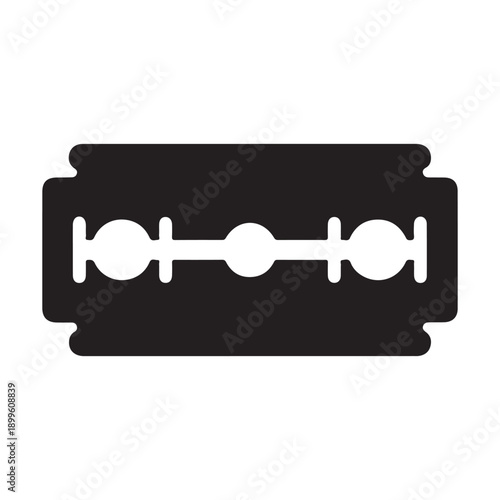 Black silhouette razor blade icon