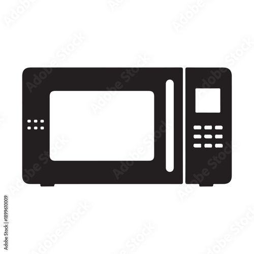 Various microwave oven icons in black and white