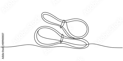 Brazilian maracas one line drawing, musical instrument. Continuous illustration. Vector outline sketch, One continuous line of maracas. Simple element illustration. Line art vector illustration