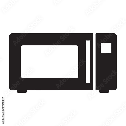 Various microwave oven icons in black and white