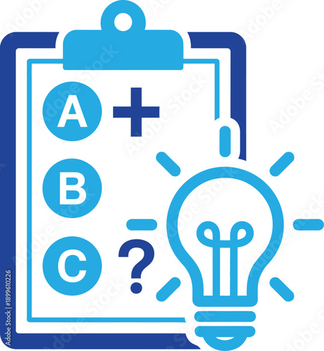 Medical exam checklist and healthcare idea icon. Hospital test and diagnostic report. Vector illustration