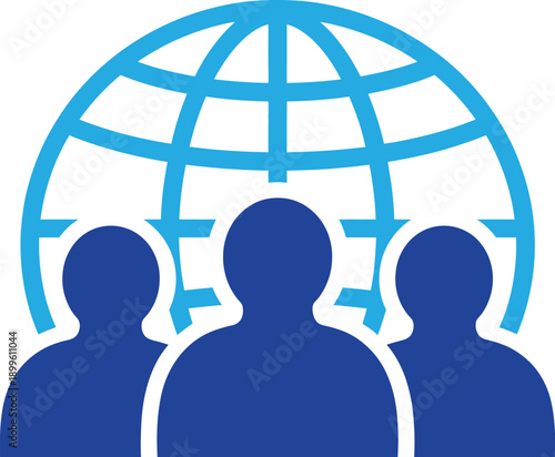 Global medical team and international healthcare icon. World health organization, community support, and network. Vector illustration