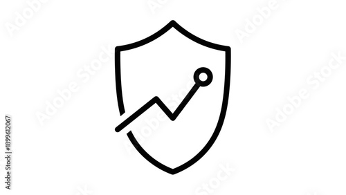 Shield icon with upward trend line graph
