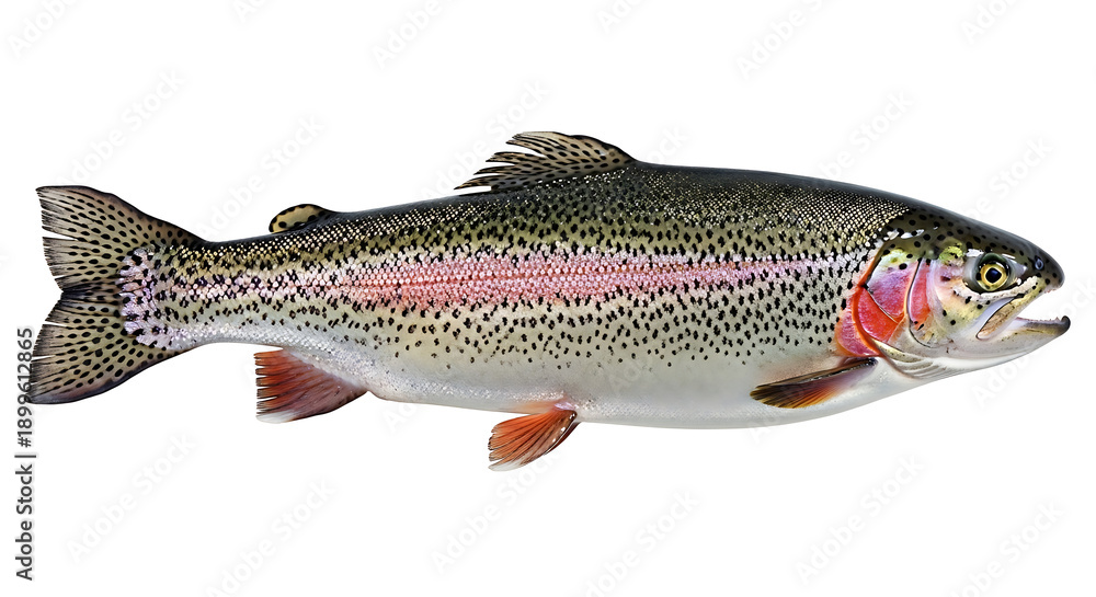 Fototapeta premium Rainbow trout fish isolated on white background salmon 1