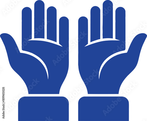 Human open hands icon. prayer, hope, help and support symbol. vector illustration