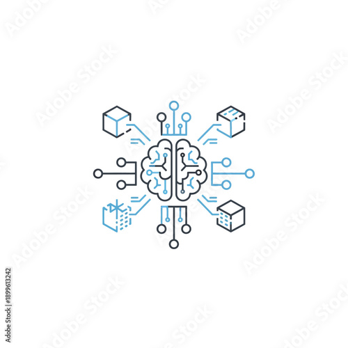 Artificial intelligence brain connected to data processing units