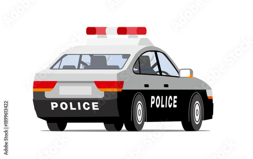 セダンタイプのパトカー_斜め後ろアングル