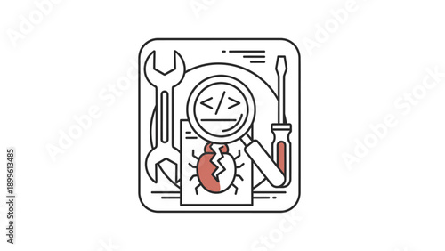 Development tools for software bug fix icon