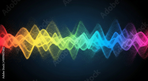 Rainbow Sound Wave on Dark Background