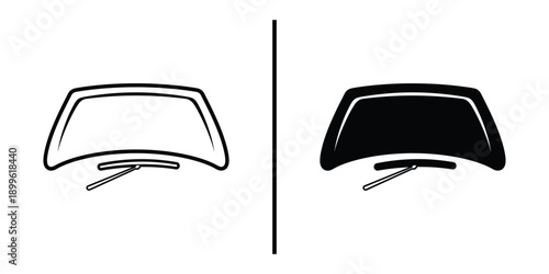 A detailed illustration of two car windshield wiper blades in different states on a clean white background