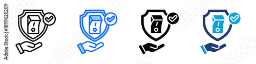 Safety Switch Icon Set Multi Style Vector Illustration