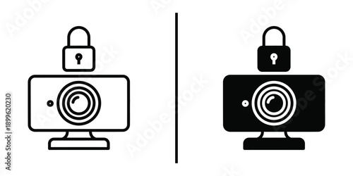 A graphic illustration of two computer monitors with padlocks representing secure online protection