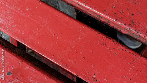 Abstract Texture of Red Painted Metal Slats