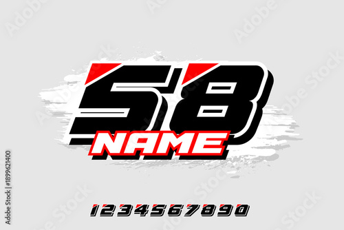 Racing number logo designs 1 to 10 for racing, motorsports and racing jerseys Vector Template EPS 10