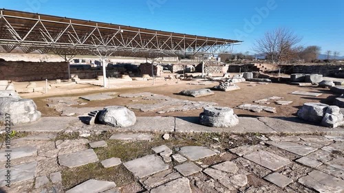 Ancient Ruins at archaeological area of Philippi, Eastern Macedonia and Thrace, Greece