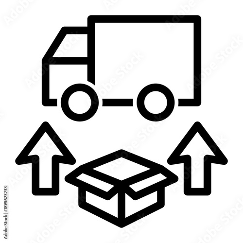 Physical act of placing cargo onto a transport vehicle for shipment (Outline Style)