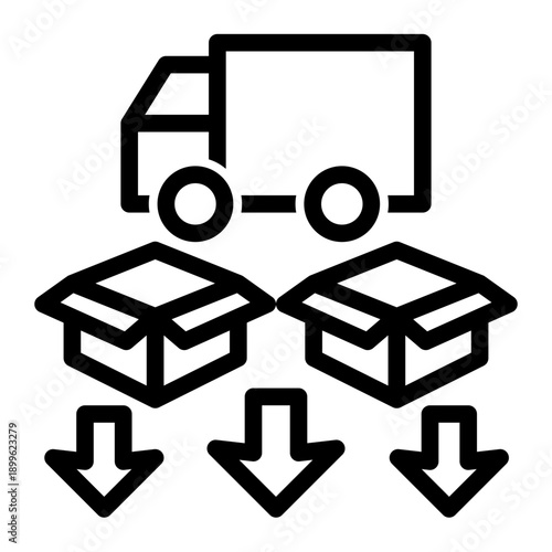 Activity of offloading transported items at their designated receiving point (Outline Style)