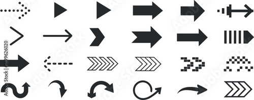 Arrow icons collection direction symbols navigation elements