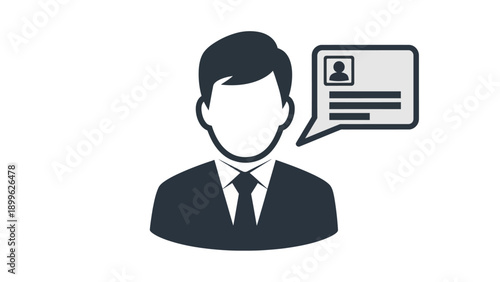User profile and communication icon representing business support.