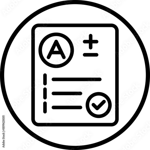 Exam Result line icon style