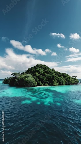 tropical beach with palm trees