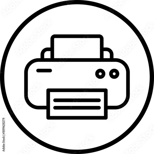 Printer line icon style