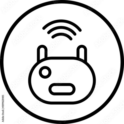 Robotic Vaccum line icon style