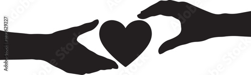 Two hands holding a heart in love and care