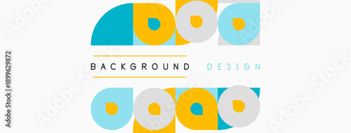 Abstract geometric shapes, blue, yellow, gray. Repeating pattern creates modern background design. Simple, clean aesthetic.
