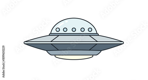 A futuristic spaceship illustration with sleek design and metallic sheen floating in space