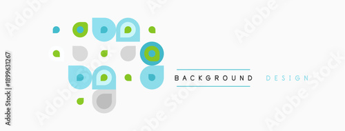 Abstract circles, varying sizes, light blue, green hues. Minimalist design over offwhite backdrop. Simple, modern aesthetic.