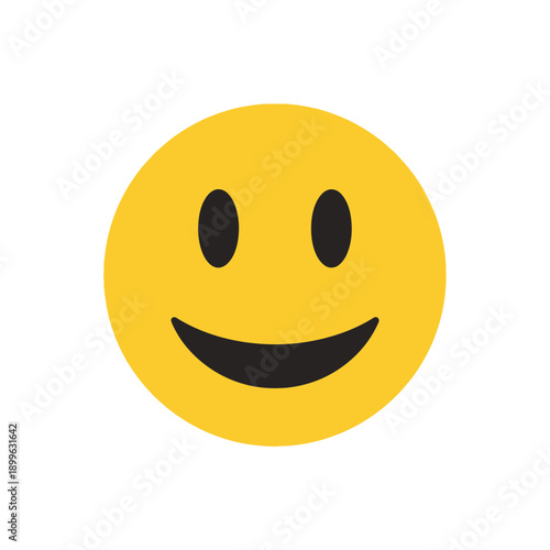 A simple smiling face, perfect for representing joy and happiness.