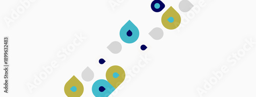 Abstract shapes, circles, dots, lines. Light colors dominate composition. Minimalist design, simple geometry, modern aesthetic.