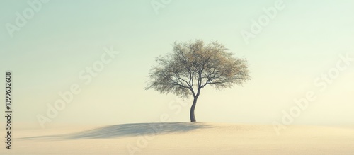 Wallpaper Mural Solitary tree on a light beige desert Torontodigital.ca