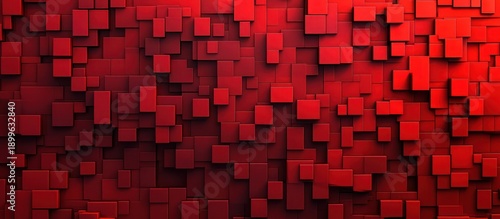 Wallpaper Mural Abstract red 3D block pattern Torontodigital.ca