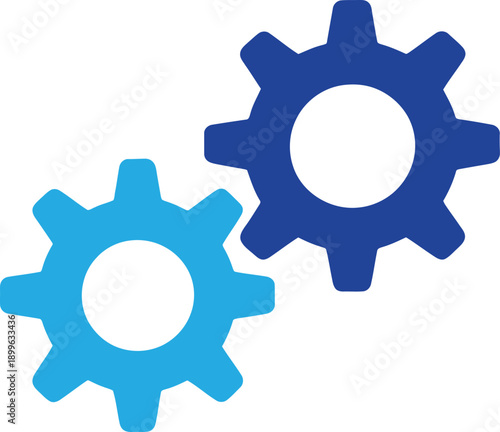 Flat settings gear system icon technology configuration management concept vector illustration