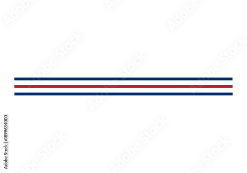 Tres líneas horizontales paralelas de color azul y rojo 