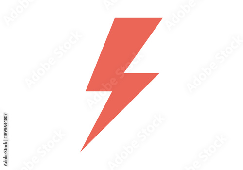 Icono de un rayo rojo aislado en fondo