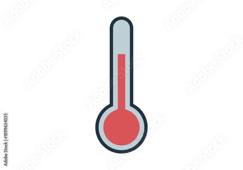 Termómetro vertical con nivel de temperatura rojo 