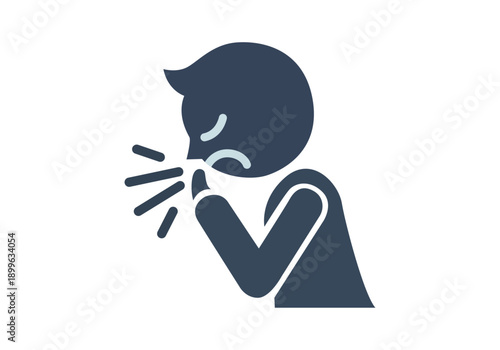 Persona enferma tosiendo y cubriéndose la boca con la mano