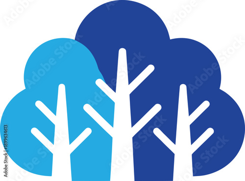 Flat forest trees nature environment icon sustainability ecology concept vector illustration