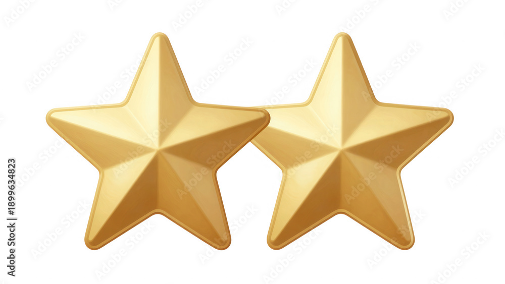 Obraz premium Two gold stars isolated