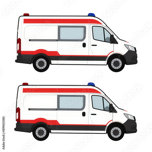 Wallpaper Mural Two white delivery vans with red accents Torontodigital.ca